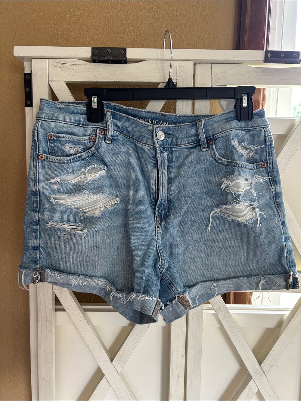 American Eagle Outfitters Light Blue strigid Denim Shorts sz 10